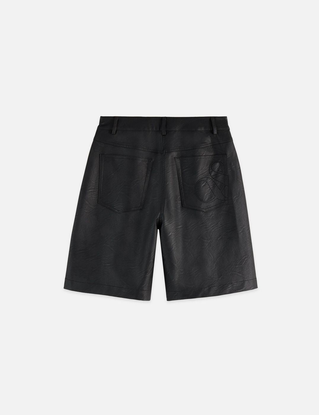 High Rise Faux Leather Short - Meteorite