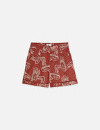 Short Embroidered Linen Blend - Burnt Henna