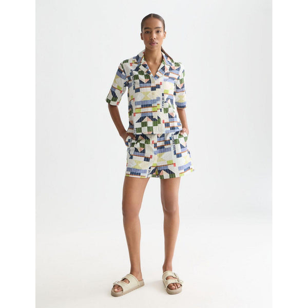 Short Printed And Stich-Embroidered - Patchwork Infinity