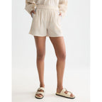 Short Embroidered Cotton Crepe - Fog