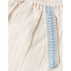 Short Embroidered Cotton Crepe - Fog