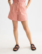 Jacquard Structured High Rise Shorts - Canyon Clay