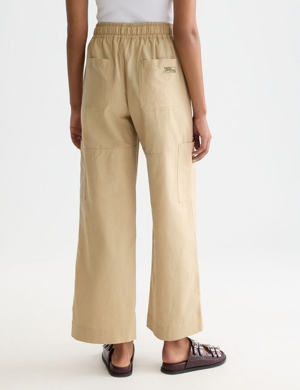 Noa - Linen High-Rise Wide-Leg Relaxed Pull On Pants - Travertine