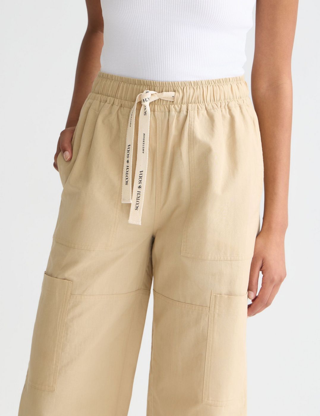 Noa - Linen High-Rise Wide-Leg Relaxed Pull On Pants - Travertine