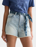 Short The Ray Denim With Tie Detail - Stoplight