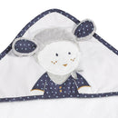 Sortie De Bain 75X75Cm Et Son Gant En Coton Blanc