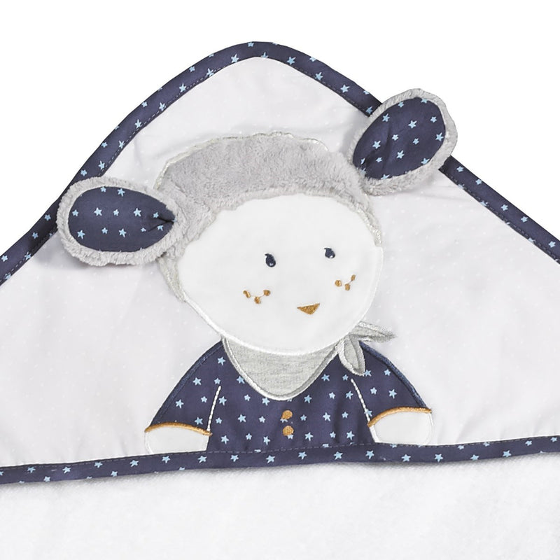 Sortie De Bain 75X75Cm Et Son Gant En Coton Blanc