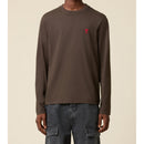 Ami Paris - Red Adc T-Shirt Long Sleeve - Dark Coffee/221