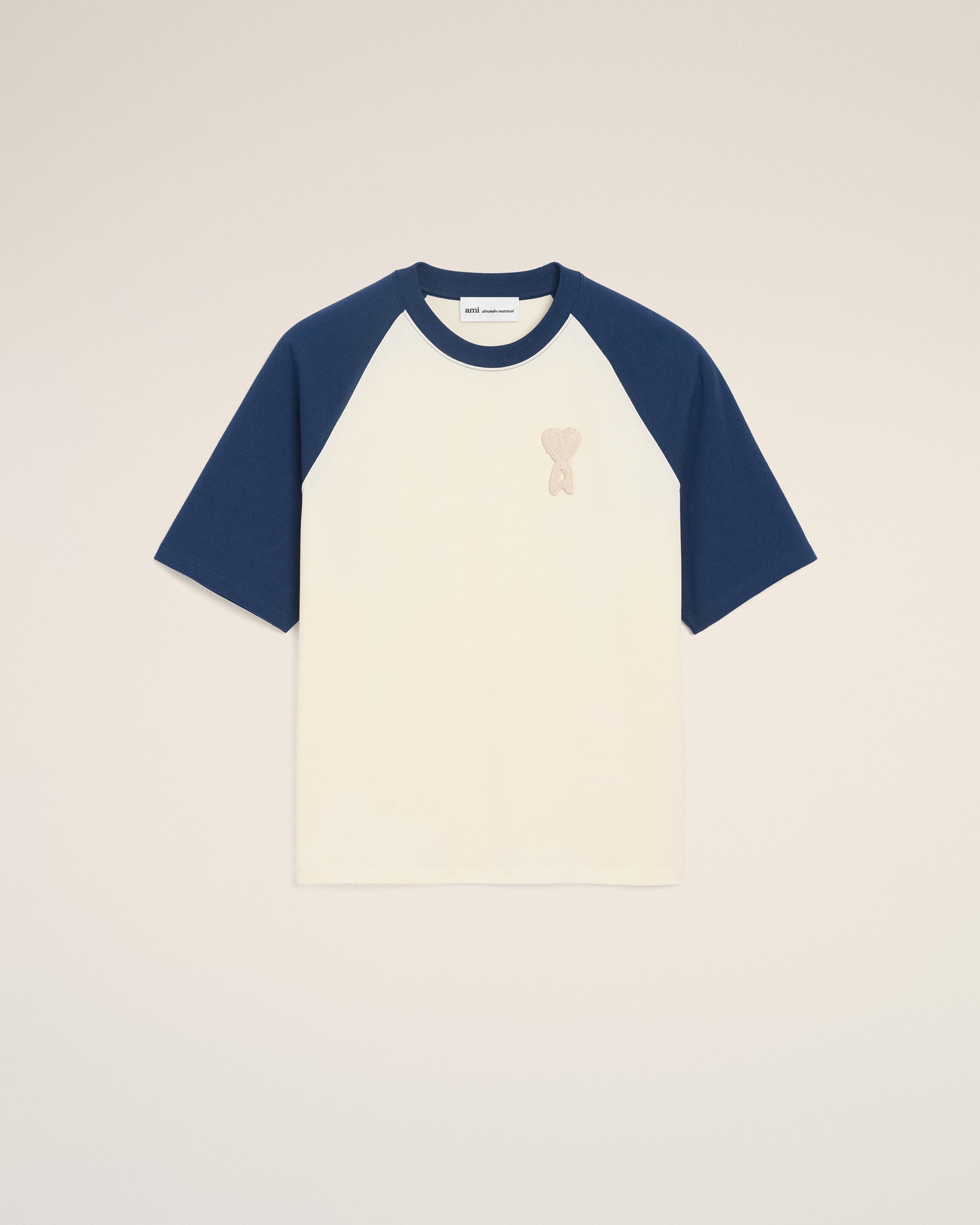T-Shirt Ami de Cœur Crochet – Ami Paris – Blanc & Bleu