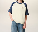 T-Shirt Ami de Cœur Crochet – Ami Paris – Blanc & Bleu