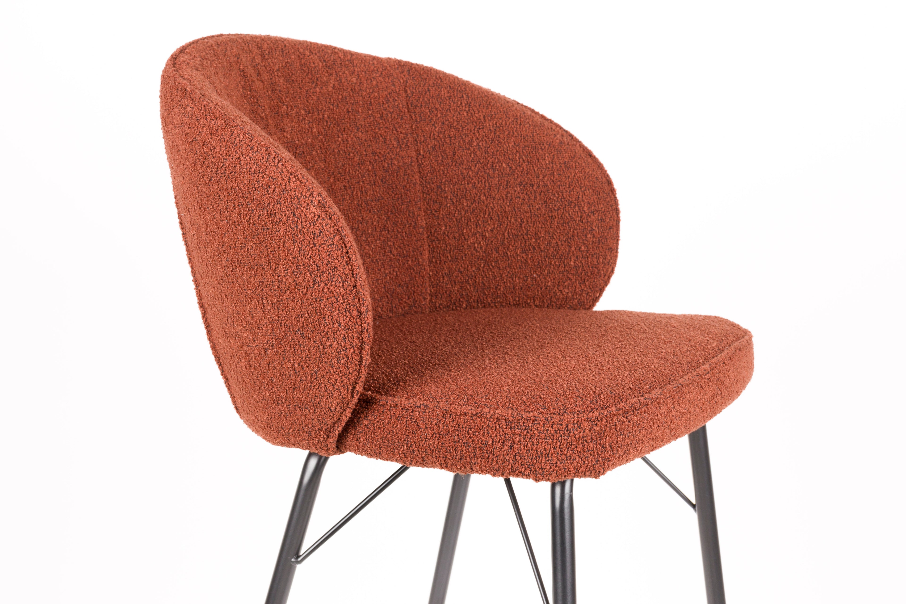 Joa - Bar & Counter Stool - Polyester - Terracotta/Brown