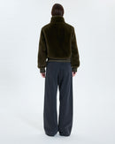 Veste courte en fausse fourrure kaki_4