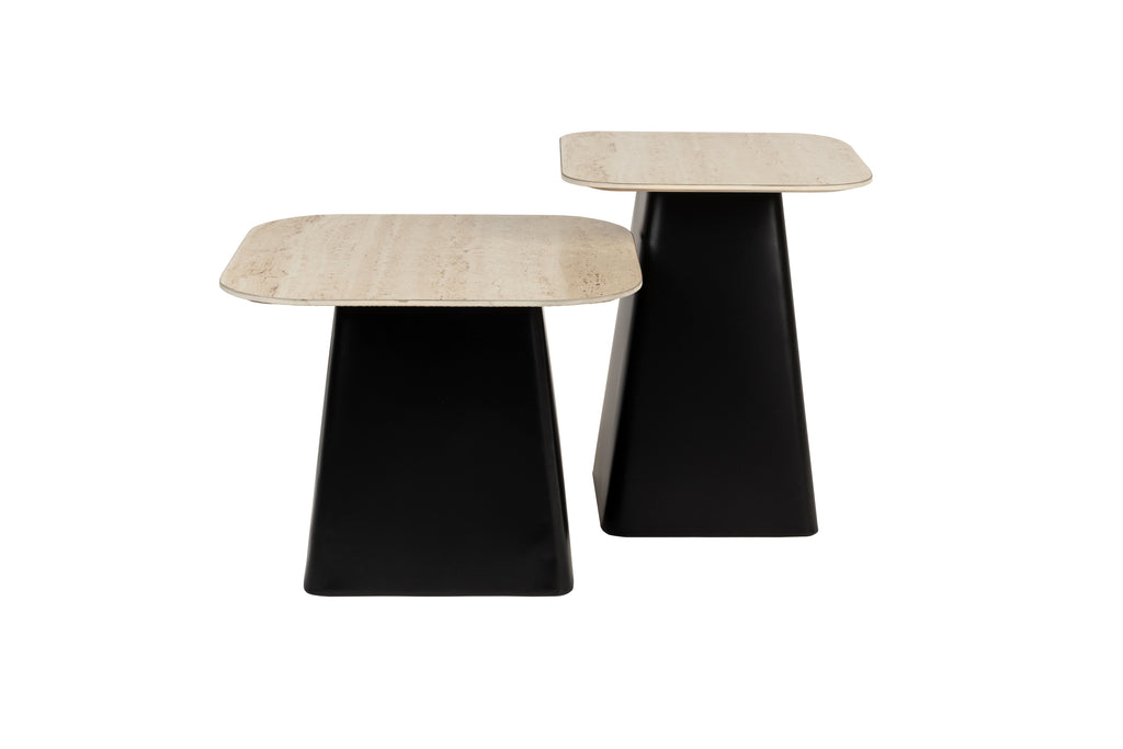 Baru Set of 2 - Side Table - Iron - Beige