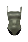 Une Pièce Bandeau Coquillage Satinado Vert Foresta