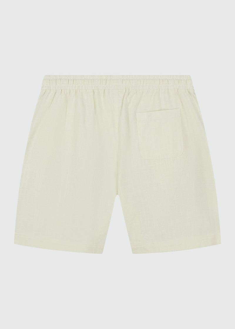 Shorts flameados lisos - Blanco roto