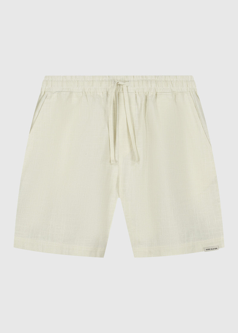 Shorts flameados lisos - Blanco roto