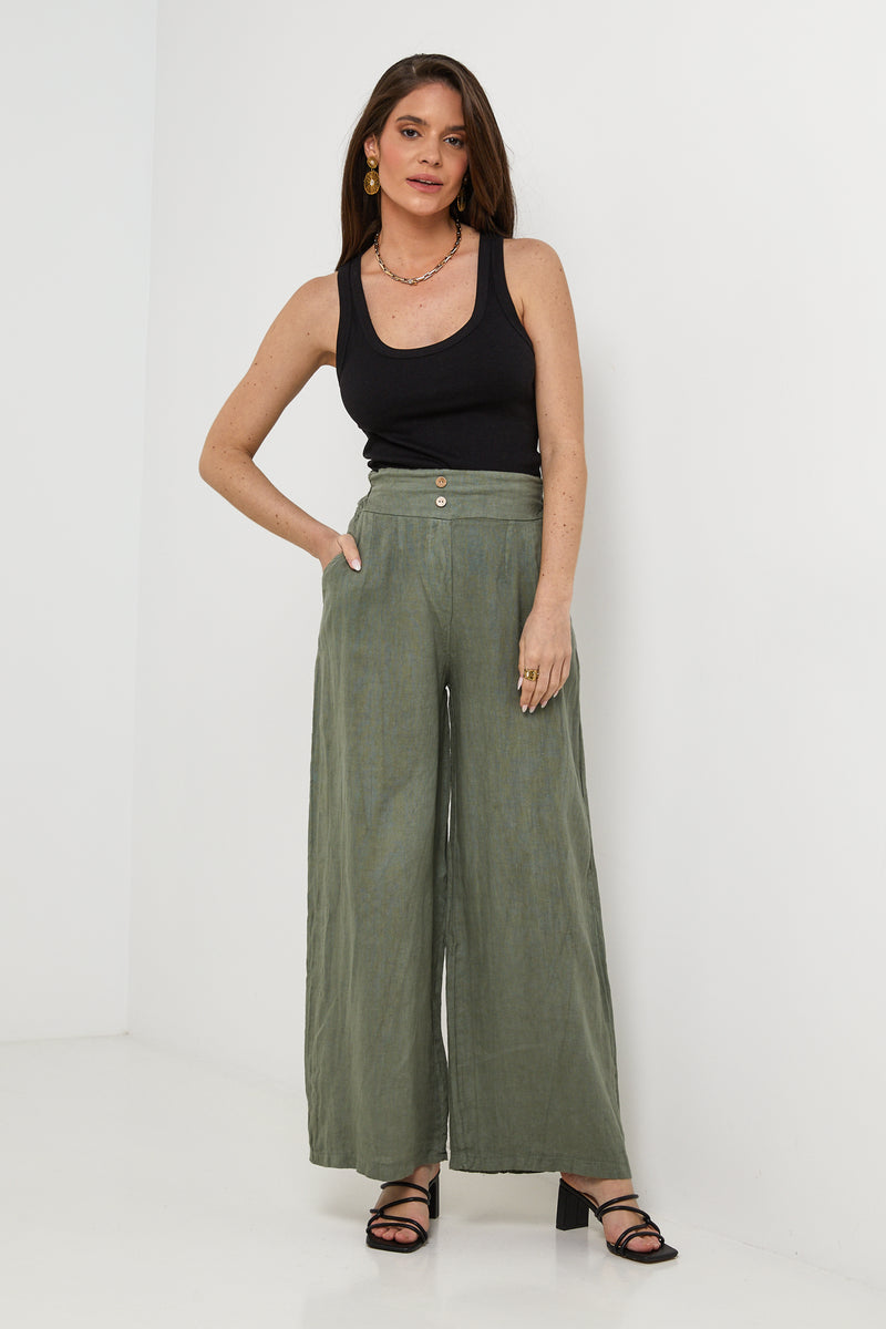 Pantalones - Caqui - Mujer