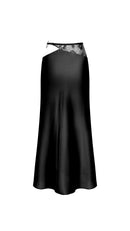 Jupe À Découpe Avec Dentelle - Noir