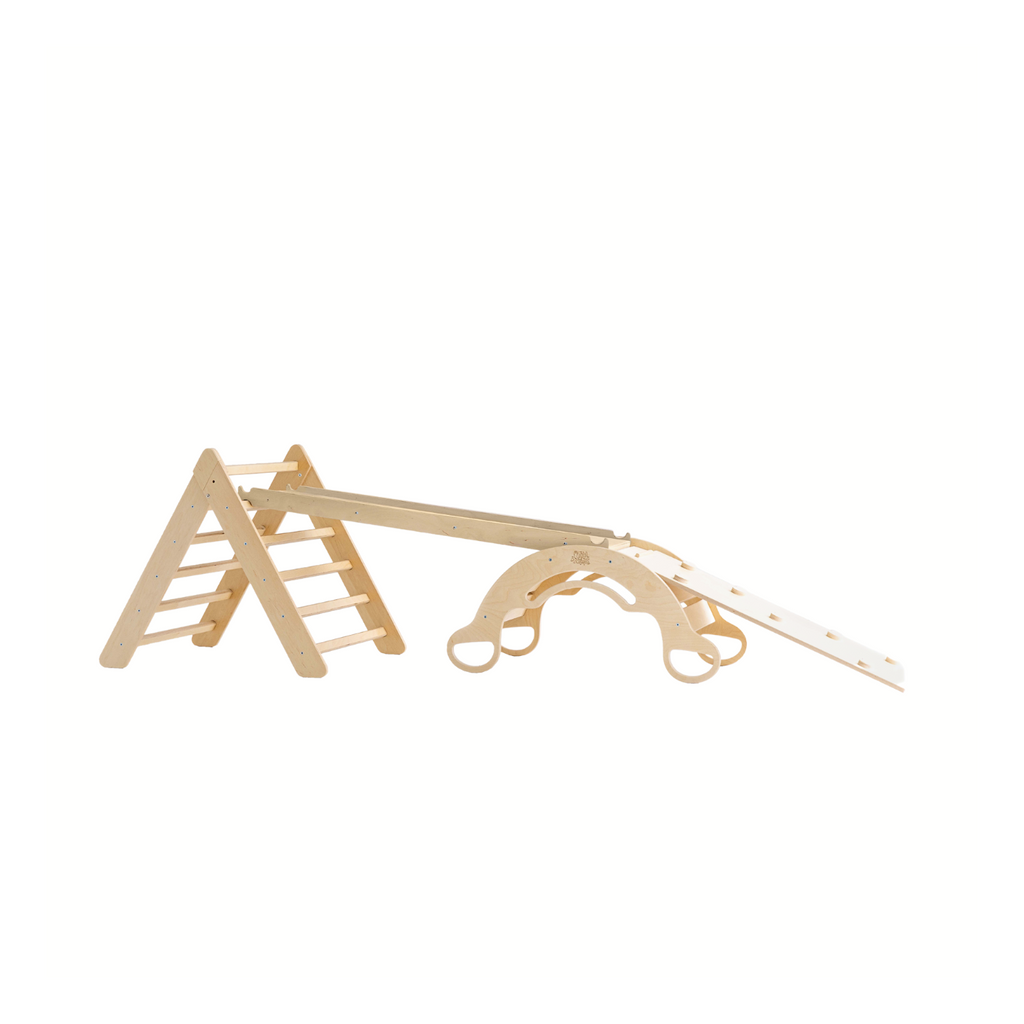 Grand Triangle De Pikler + 2 Planches Double Face + Bascule D'Équilibre