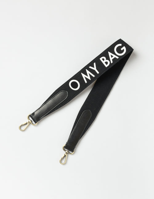 Bandoulière Short Canvas Logo Strap - Noir