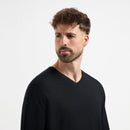 Pull V Neck 100% Merino - Basalt Black