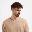 Pull V Neck 100% Merino - Sahara Sand