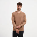 Pull V Neck 100% Merino - Tuscan Camel