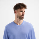 Pull V Neck 100% Merino - Amalfi Blue