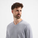 Pull V Neck 100% Merino - Moonstone Grey