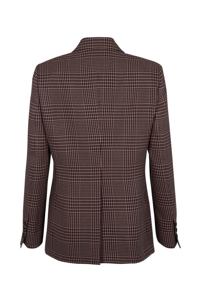 Veste - Carreaux Navy Et Brown - Femme