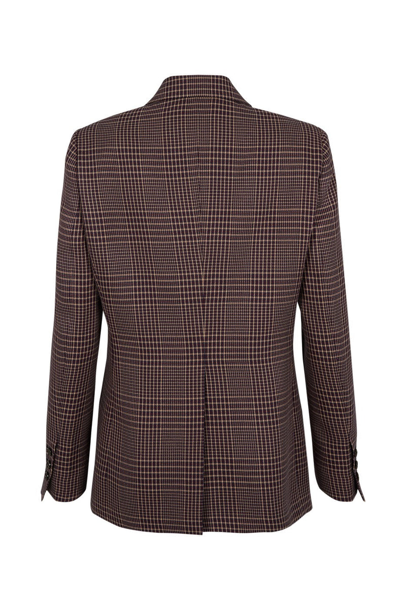 Veste - Carreaux Navy Et Brown - Femme
