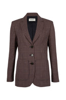 Veste - Carreaux Navy Et Brown - Femme