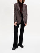 Veste - Carreaux Navy Et Brown - Femme