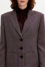 Veste - Carreaux Navy Et Brown - Femme