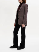 Veste - Carreaux Navy Et Brown - Femme