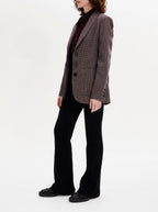 Veste - Carreaux Navy Et Brown - Femme
