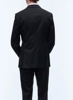 Plain Twill Suit Jacket - Black