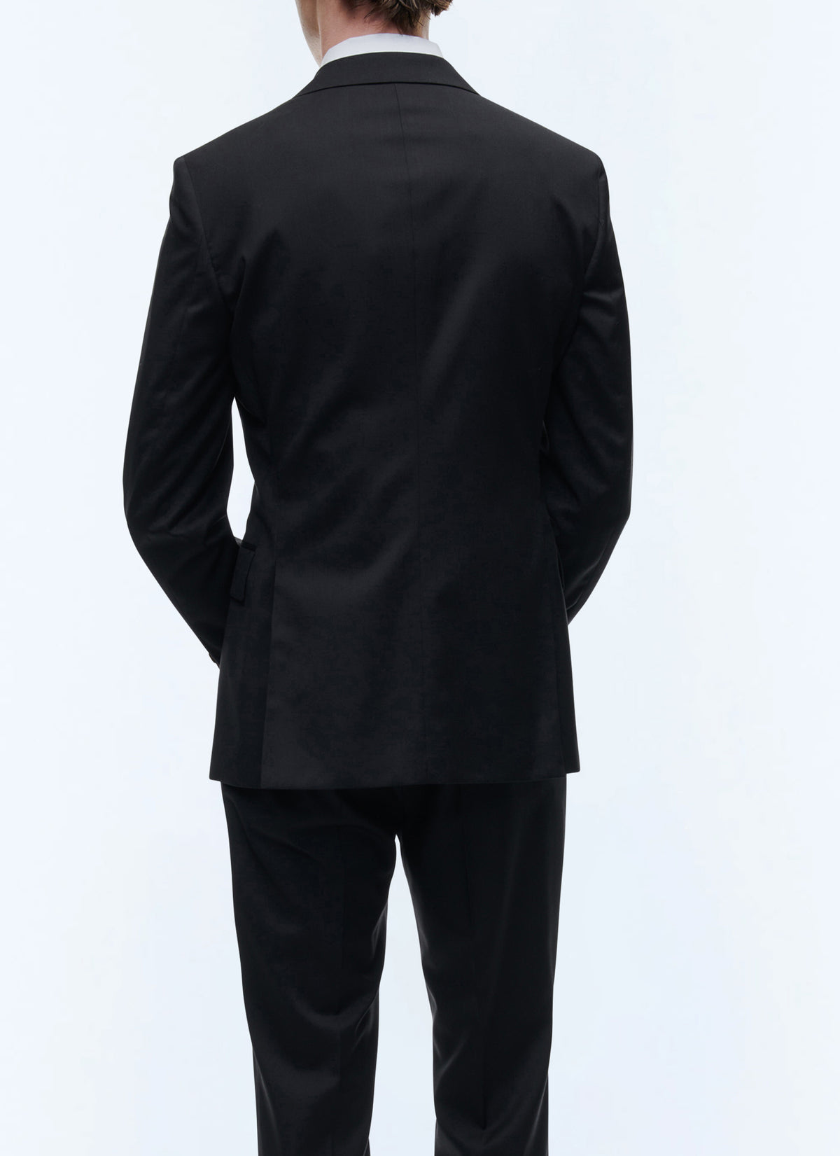 Plain Twill Suit Jacket - Black