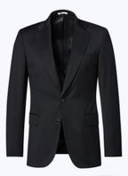 Plain Twill Suit Jacket - Black