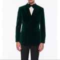 Double-breasted Velvet Tuxedo Jacket - Fir Green