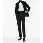 Double-breasted Velvet Tuxedo Jacket - Fir Green