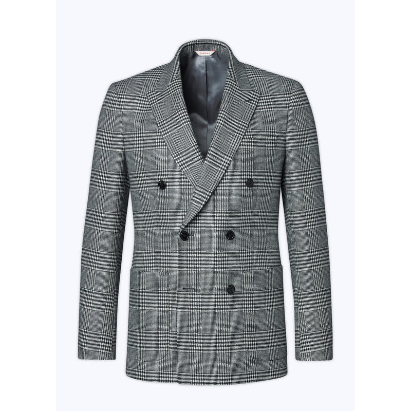 Fursac - Prince Of Wales Wool Double Breasted Jacket