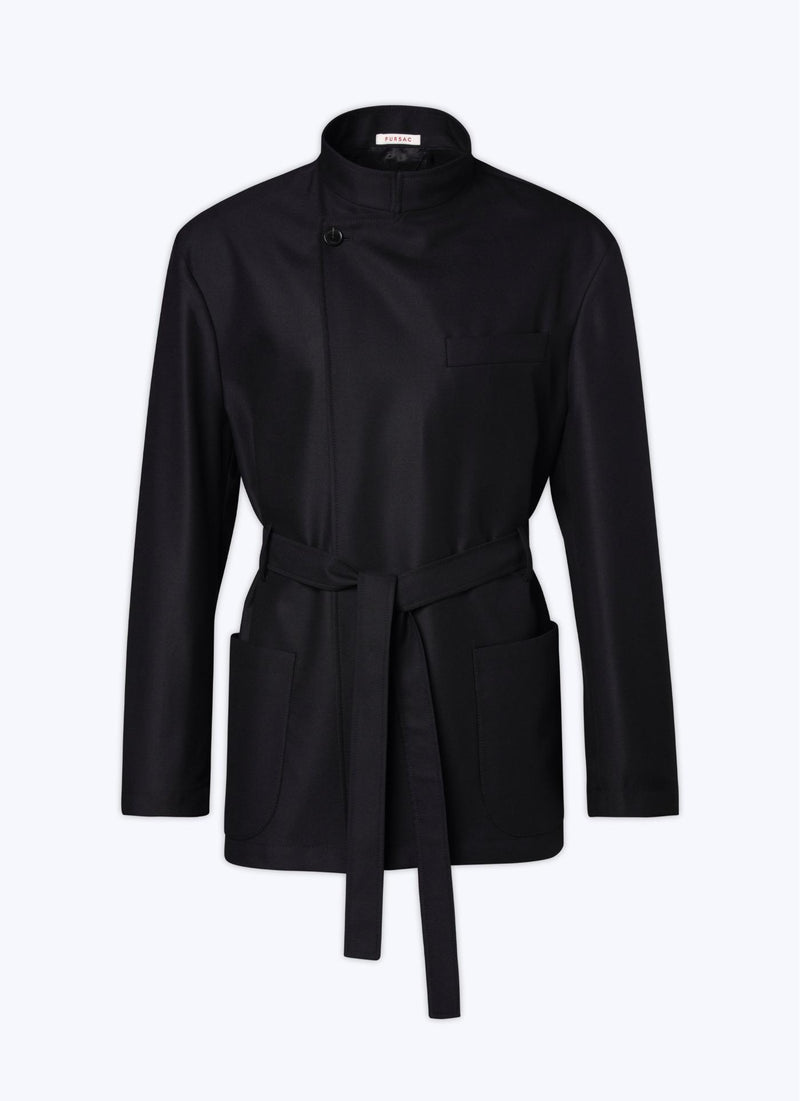 Fursac - Veste Tailoring Noire Ceinturée Derrusie - Noir