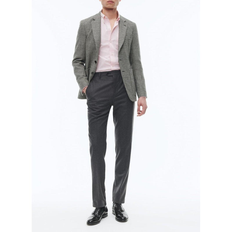 Veste Droite En Laine Vierge - Pied De Poule Noir Et Blanc