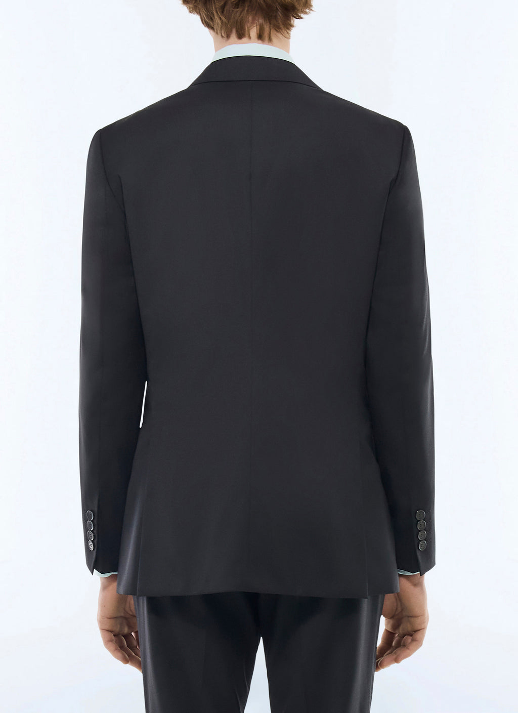 Chaqueta De Traje En Sarga Lisa - Negro