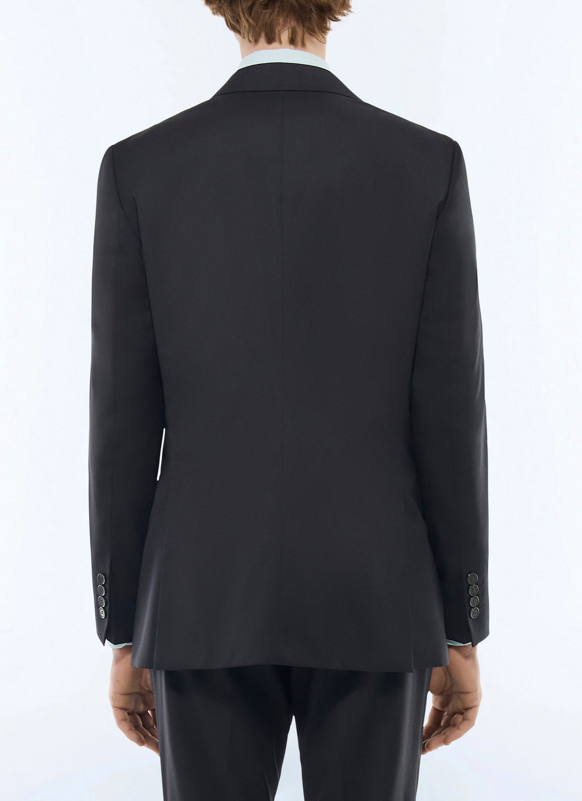 Chaqueta De Traje En Sarga Lisa - Negro