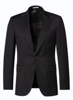 Chaqueta De Traje En Sarga Lisa - Negro