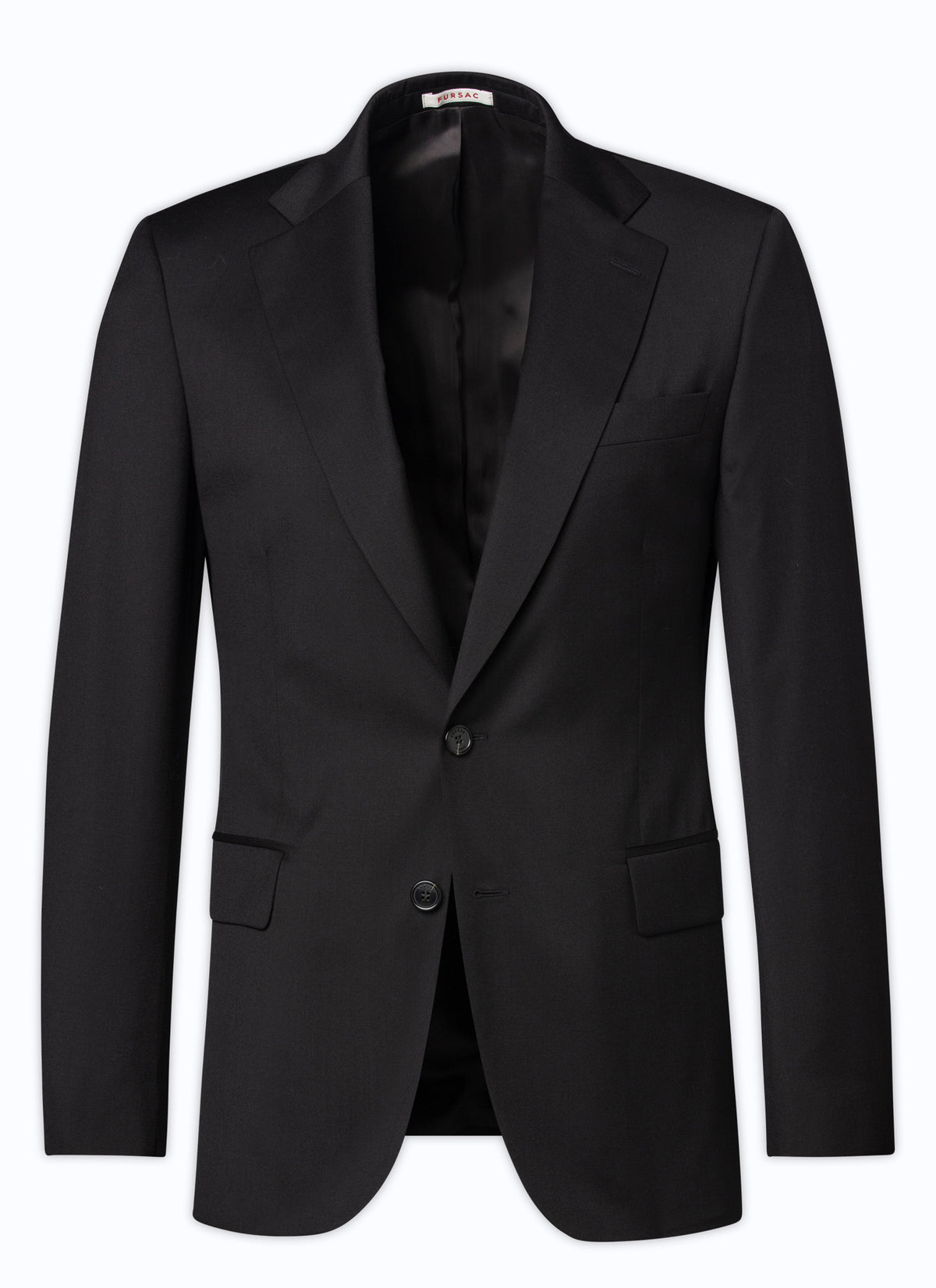 Chaqueta De Traje En Sarga Lisa - Negro