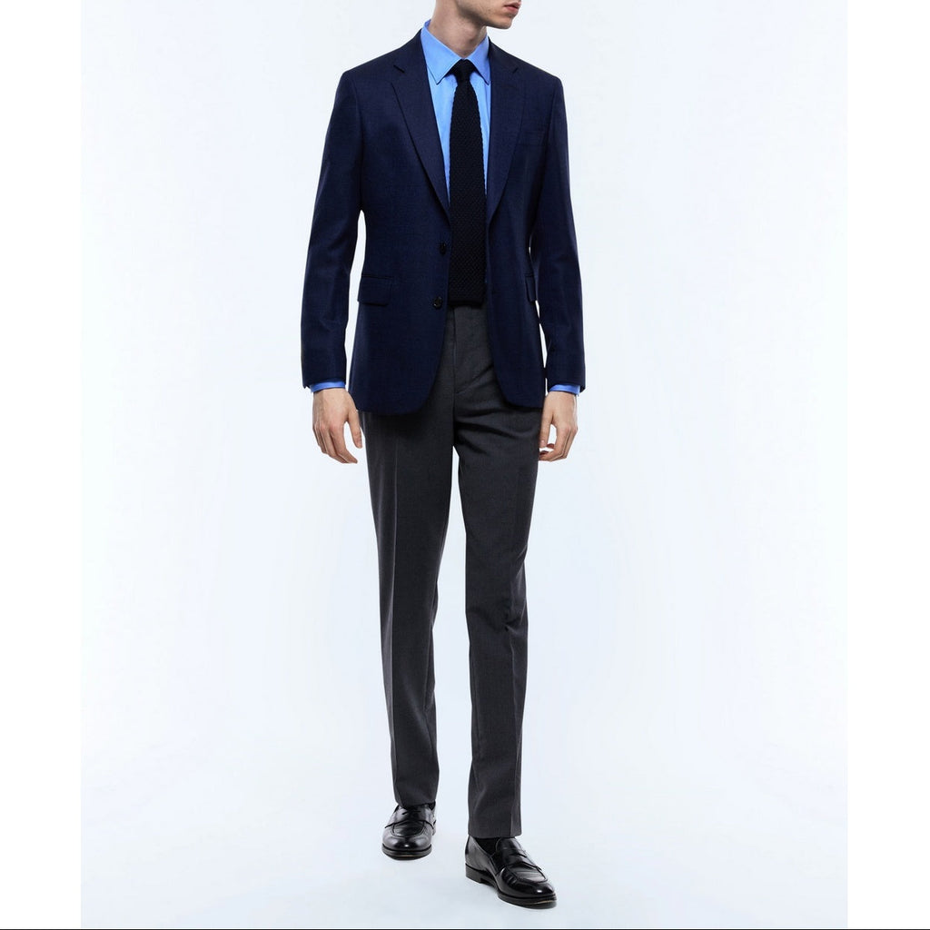 Veste En Natté De Laine - Bleu Marine