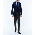Veste En Natté De Laine - Bleu Marine